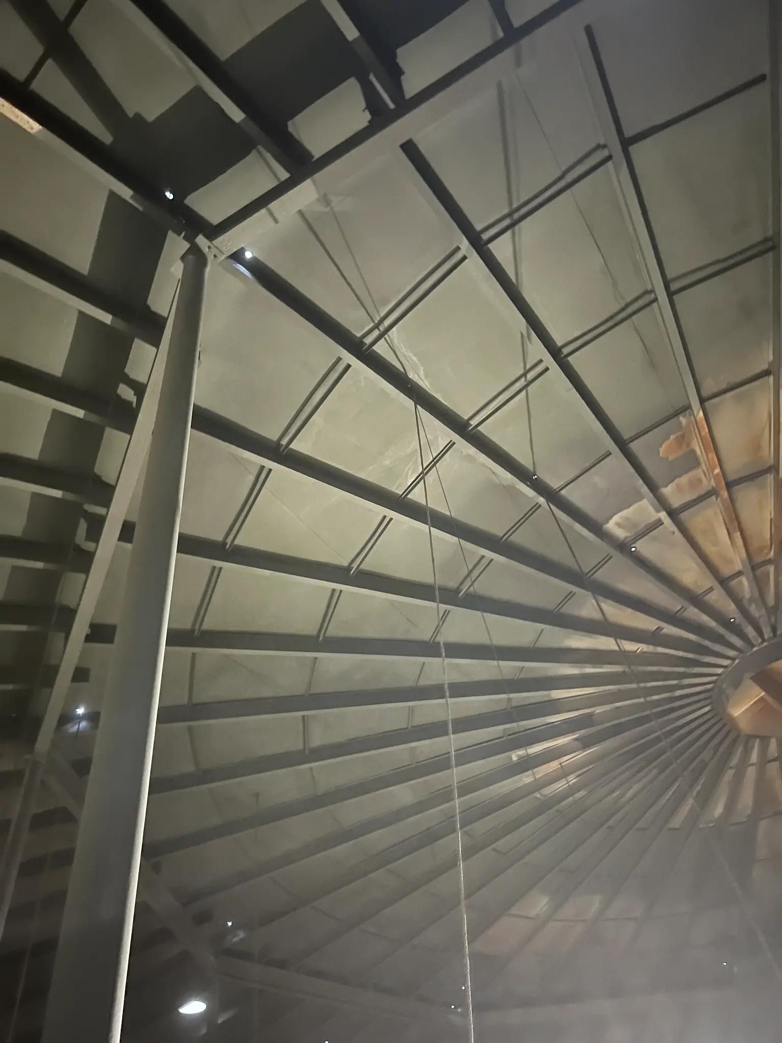 Interior containment rigging inside water tower — JCR Industrial Coatings